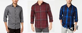 Alfani Mens Regular Fit Lewis Plaid Shirt, Various Sizes, Colors - $19.67