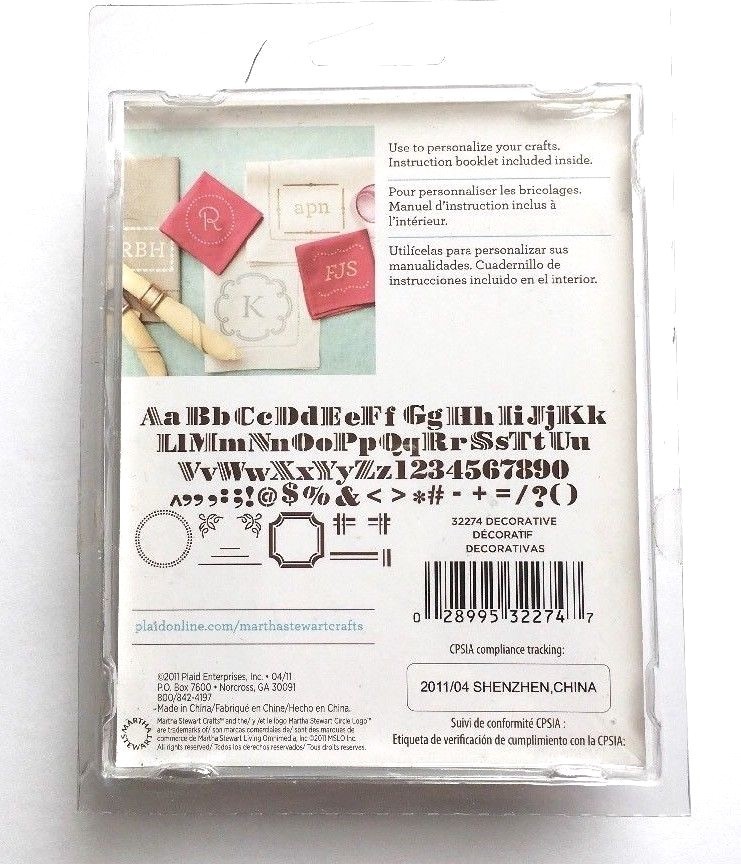 Martha Stewart 48 Stencils Alphabet Punctuation Numbers Decor Set 32274 Item image 2