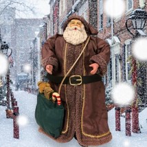 Vtg Paper Mache Robed Taiwan Rustic Old World Santa 10” Christmas decora... - $23.44