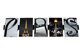 PARIS Framed Photograph Word Letter Art Alphabet Eiffel Tower France Home Decor - £37.54 GBP