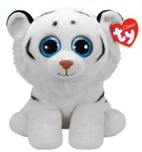 TY Classic Tundra White Tiger Stuffed Animal NEW Big Blue Glitter Eyes - £19.98 GBP
