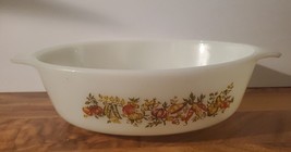 Fire King Anchor Hocking Oval Casserole Dish Vintage 1.5 Quarts harvest veggies - £23.38 GBP