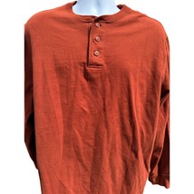 Saddlebred Henley Classic Stretch Long Sleeve Shirt Men’s XL Orange Flex... - $12.34