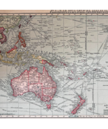 1917 Oceania Australia Map Atlas Of The World Antique Pacific History DW... - €34,85 EUR