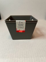 Small Square Plastic Horizontal Storage Organizer Basket 2 Pack Gray - $5.89