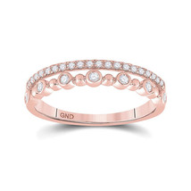 10kt Rose Gold Womens Round Diamond Band Ring 1/5 Cttw - £274.68 GBP
