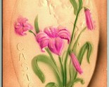 Airbrushed High Relief Embossed Violet Flowers 1908 DB Postcard F8 - $10.84