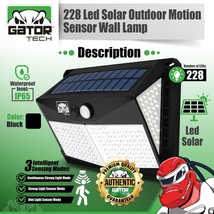4x Solar Power 228 LED PIR Motion Sensor Outdoor Security Garden Wall La... - €33,12 EUR