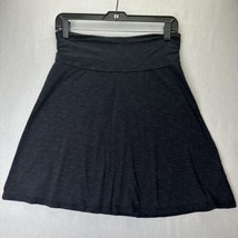 Horny Toad Skirt Women Small Chaka Black Marl Pull On Cotton Tencel Stretch Knit - £23.63 GBP