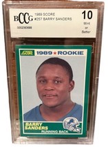 1989 Score #257 Barry Sanders Rookie Card 10 Mint BCCG BGS Detroit Lions - £222.27 GBP