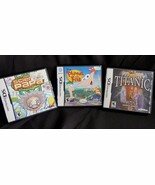 Nintendo DS Lot Of 3 Games Science Papa Phineas and Ferb Titanic - $14.65