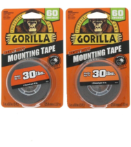 2 Gorilla Heavy Duty Mounting Double-Sided Tape 30 lbs 1&quot; x 60&quot; ~ New - £20.26 GBP