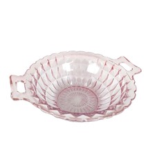 Vintage 1930s JEANNETTE Windsor Diamond Pink Depression Glass Handled Bowl Dish - £23.15 GBP