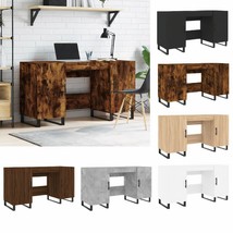 Modern Wooden Computer Laptop Desk With 2 Storage Cupboards Office Bedroom Table - £130.98 GBP