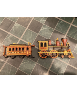 2 Piece Plastic Train and Caboose Wall Decoration *Pre-Owned/Nice* a2 - $19.99