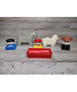 Lot LEGO DUPLO Sheep Cowboy Rodeo Bust Figure Gray Horse Short Figures +... - £5.56 GBP