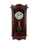 Bedford Clock Collection Weathered Chocolate Cherry Wood 25 Inch Wall Cl... - £107.67 GBP