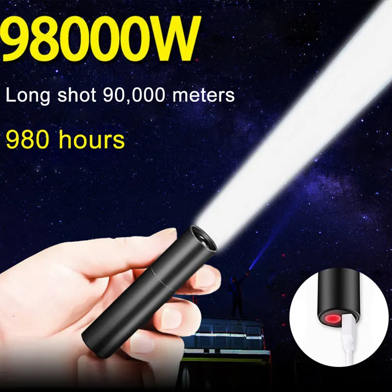 House Home Rechargable Mini LED Flashlight 3 A Modes Waterproof Telescopic Power - £19.98 GBP