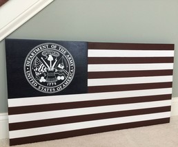 36&quot; x 19&quot; Large Hand-Crafted Wood ARMY Emblem American Flag for Soldiers &amp; Vets - £52.93 GBP