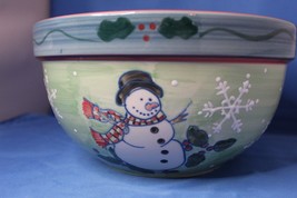 Ceramic Bowl Snowman WCL Large Table Decoration Serving Christmas - £9.65 GBP