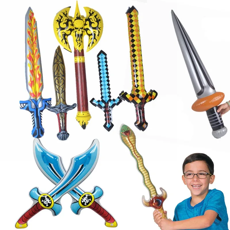 New Inflatable Outdoor Toys Kids Garden Yard Toys Kids Toys Pirate Swords Shape - £9.08 GBP+