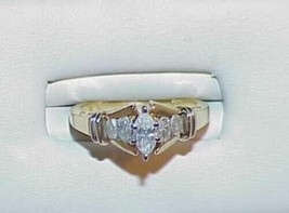 14K .50ct Diamond Marquise Solitaire Engagement Ring Size 5 Gorgeous - £316.53 GBP