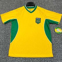 Brazil Soccer Team Jersey Shirt Men Medium Yellow Rhinox Short Sleeve V-... - $36.94