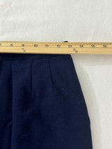 Sassco Women's Blue 100% Wool Back Zipper Pleated Front Pencil Skirt Size 8 image 3