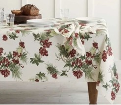 William-Sonoma Botanical Berry 70”x90” Tablecloth 100% Cotton NWT - $98.69