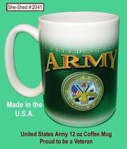 United States Army Proud Veteran Cup 15 oz Coffee Mug - US ARMY MUG - £7.90 GBP