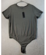 Lulus Bodysuit Womens Size Medium Gray Rayon Knit Short Casual Sleeve Ro... - £13.18 GBP