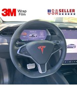 2pcs Tesla Model S / Model X Steering Wheel Emblem Badge &quot;T&quot; Vinyl Decal... - £6.33 GBP