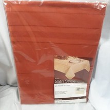 J C Penney Satin Stripe Brussels 60x84&quot; Oblong Medium Cinnamon Red Tablecloth - £21.63 GBP