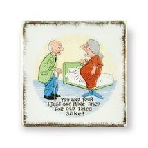 Vintage Adult Humor Old Couple Funny Pregnancy Plate / Tray &quot;Just One More Time&quot; - $21.78