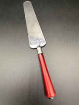 Glo Hill Pie Knife Red Bakelite Handle Stainless Steel serrated blade, VTG 60&#39;s - £16.42 GBP