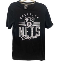UNK NBA Men&#39;s BROOKLYN NETS Black Gray White Short Sleeve T-Shirt MEDIUM - £4.65 GBP