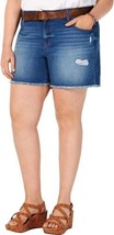 Style &amp; Co Womens Plus Size Distressed Belted Shorts color Spice Size 24W - $38.22
