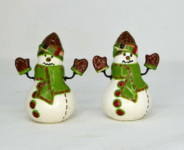 Snowman With Mittens Figural Salt and Pepper Shakers  - £10.39 GBP