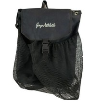 GAP Athletic Backpack Gym Bag Mesh Black Drawstring 17 x 14 - £26.53 GBP