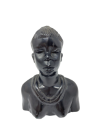 Artisan Made Hand Carved Ebony Wood Figurine African Native Head - $442.51 MXN