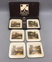 Vintage Clover Leaf English Countryside (6 Coasters, Made in United King... - £37.37 GBP