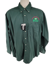 Grolsch Beer Shirt Size M Long Sleeve Button Butterfield Stage Green - $34.62