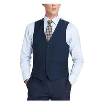 Men's Renoir Suit Vest V-neck Adjustable Strap 5Button 2Pockets 201-19 Navy image 2