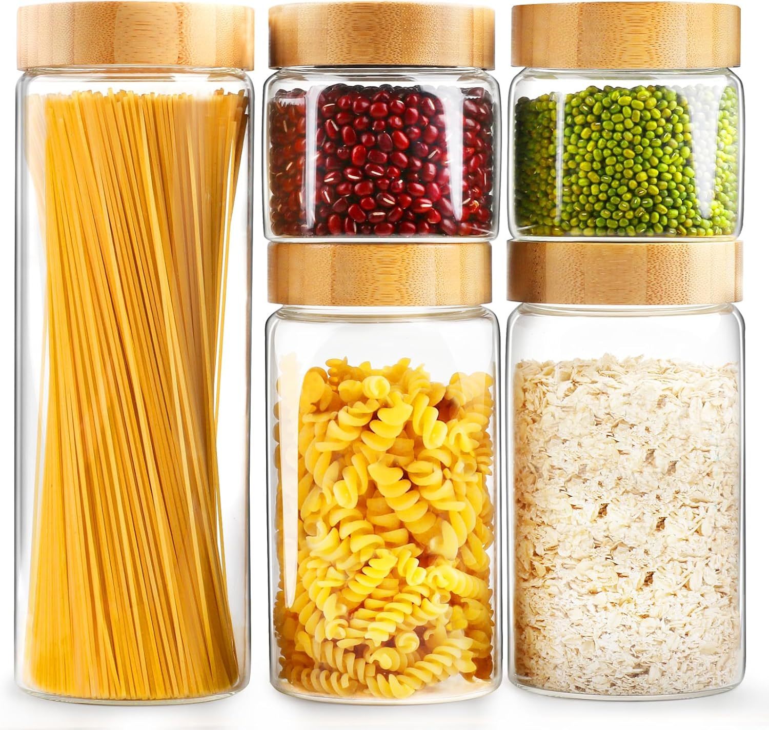 Aisiprin Airtight Glass Jar With Lid, Glass Storage Containers With Scre... - $51.98