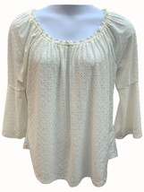Melissa Paige ladies cream On or Off Shoulder lined quarter sleeve top NEW XL - £18.79 GBP