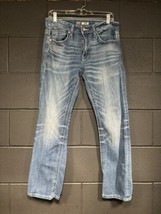 Men&#39;s BKE Jeans Size 32 Short Faded Blue Denim Straight - £19.57 GBP