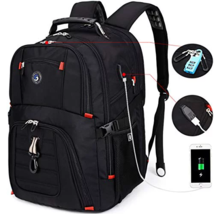 Shrradoo Black Extra Large Backpack w/ USB Charging Port - £43.90 GBP
