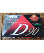 TDK D90 Blank Audio Cassette Tape High Output ICEI/Type I New Sealed - £6.20 GBP