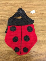 Dog Sweater Hand Made Knit Crochet Ladybug Red Black Pet Fashion Glam Fun Size S - £23.64 GBP