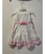 YOUNGLAND Girls Easter/Spring Dress Pink Green  Rose/Bow Size 4T - $276.94 MXN